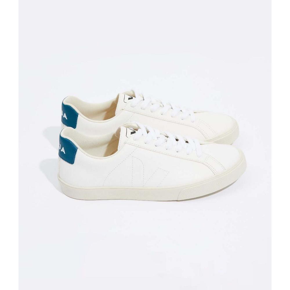 White/Blue Men's Veja ESPLAR CHROMEFREE Shoes | AU 194QMA